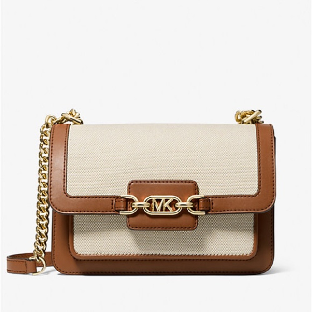 NWT Michael Kors Heather Large Canvas Shoulder Crossbody Bag